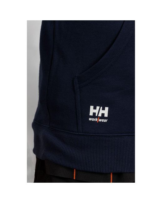 Helly Hansen Blue Manchester Zip Cotton Hooded Sweatshirt for men