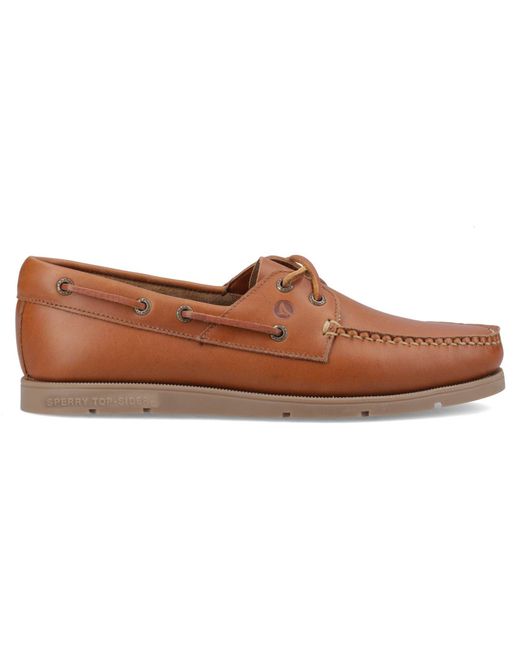 Sperry Top-Sider Brown Oakland 2 Eye Leather Chest Boat Shoes for men