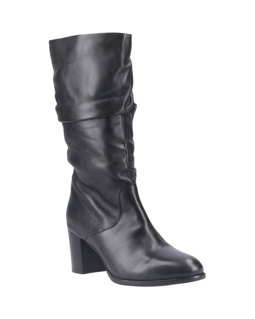 Hush Puppies Gray Cosima Leather Leather Heeled Knee High Boots