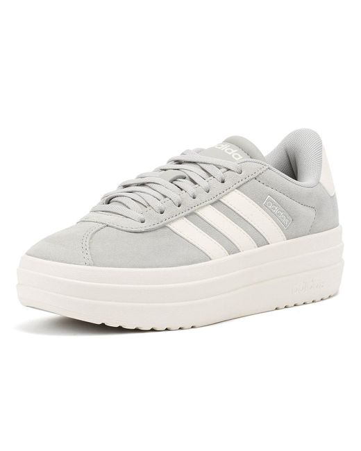 Adidas White Vl Court Bold Sneaker Aus Leder