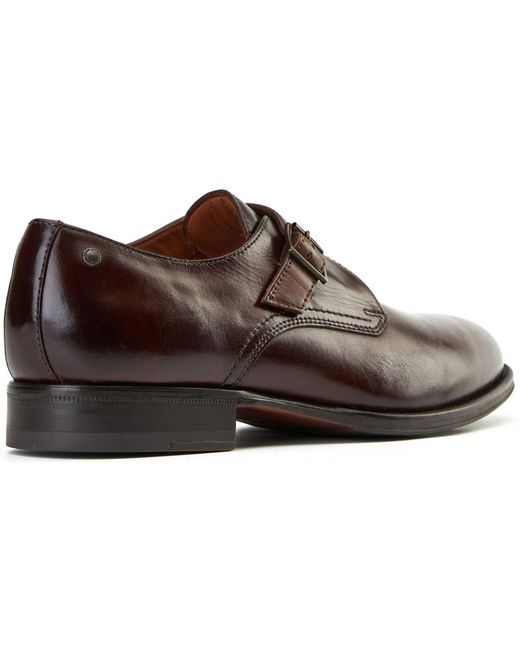 Base London Brown Faraday Leather Burnt Shoes for men