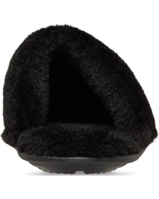 CROCSTM Black Classic Fuzz Scuff Slippers for men