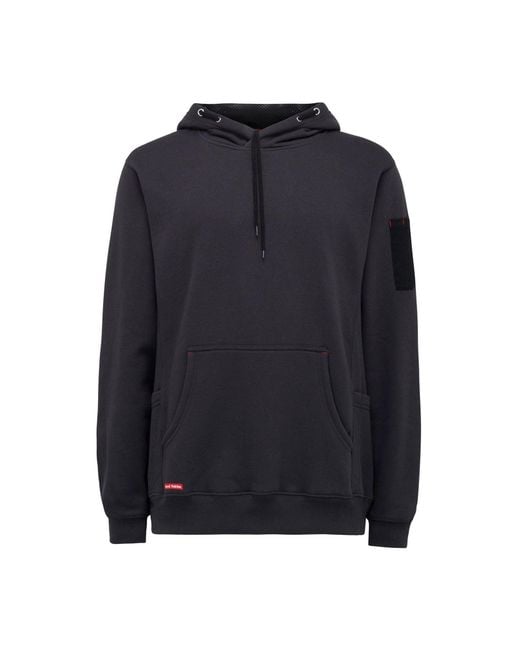 Hard Yakka Blue Brushed Fleece Synthetic Hooded Sweatshirt for men