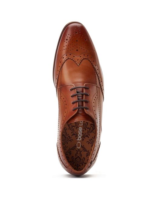 Base London Brown Barbera Leather Standard Brogues Shoes for men