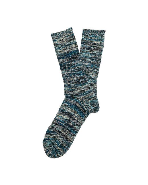 Anonymous Ism Green 5 Colour Mix Crew Cotton Socks for men