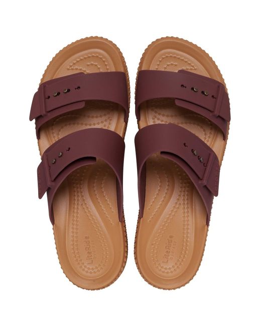 CROCSTM Brown Brookly Buckle Low Synthetic Dark Clay Sandals