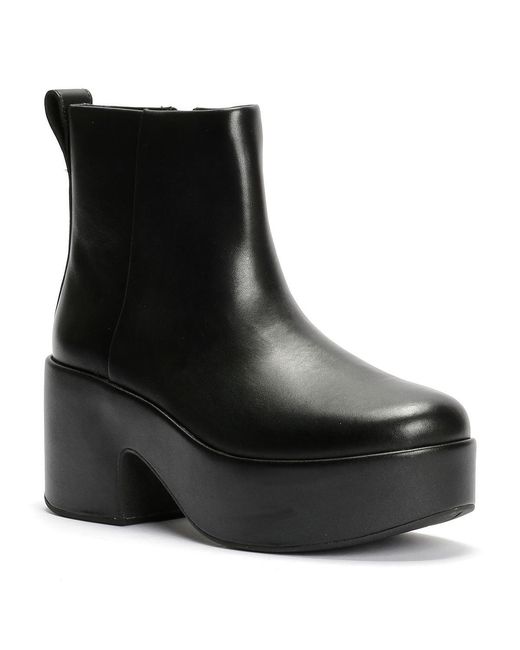 Platfforms Heeled Bottes En Cuir Fitflop en coloris Black