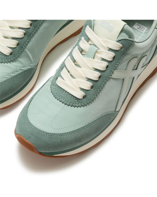 Fitflop Green Retro-Q X Pantone Suede Trainers