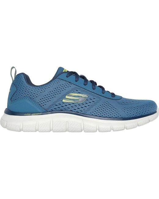 Skechers Blue Track Leshur Synthetic Slate Trainers for men
