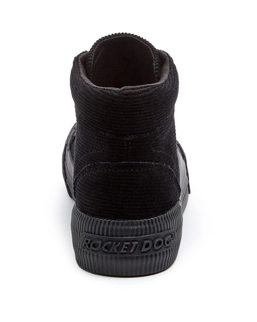 Rocket Dog Black Cheery Hi Corduroy Trainers