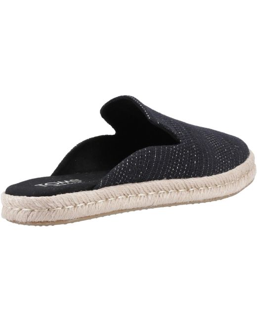 TOMS Blue Santiago Mule Textile Metallic Slippers