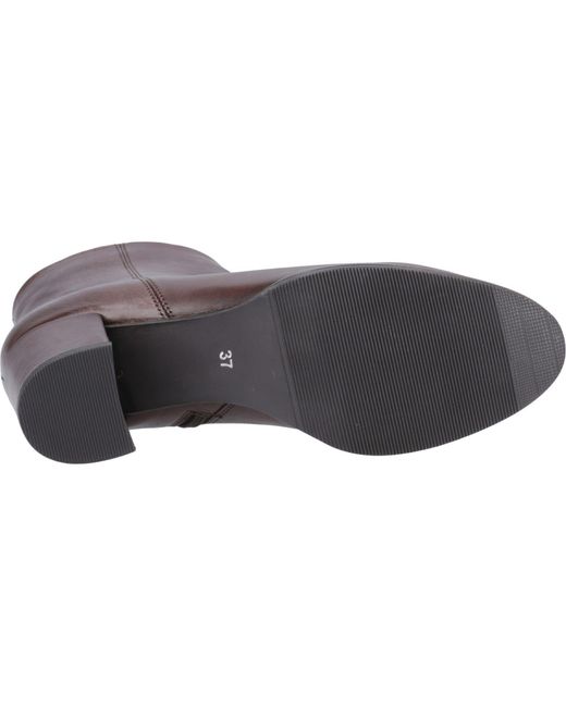 Hush Puppies Brown Claridy Leather Heeled Ankle Boots