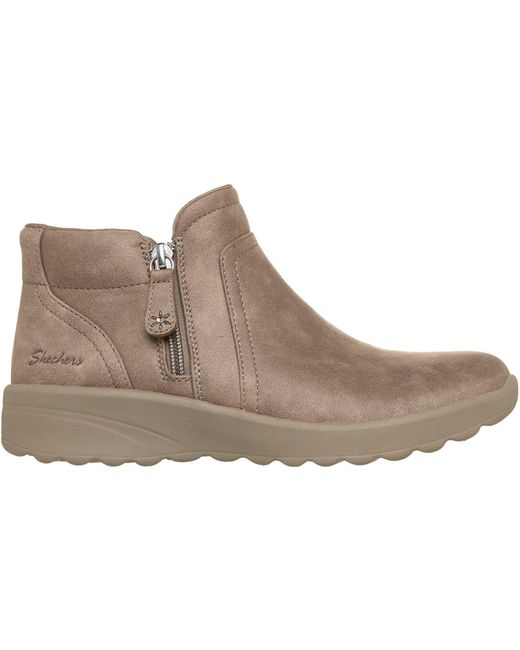 Skechers Gray Lovely Vibe Forever Mine Textile Dark Boots
