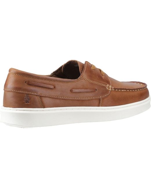 Hush Puppies Brown Madden Boat Shoe Leather Boat Shoes for men