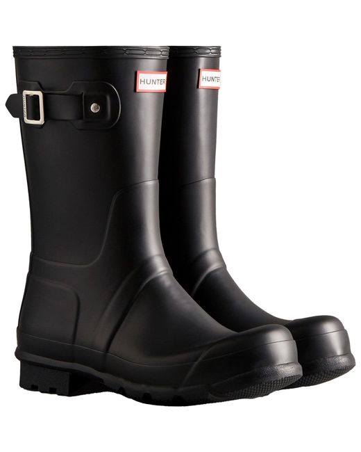 Hunter Black Original Short Wellington Boots for men