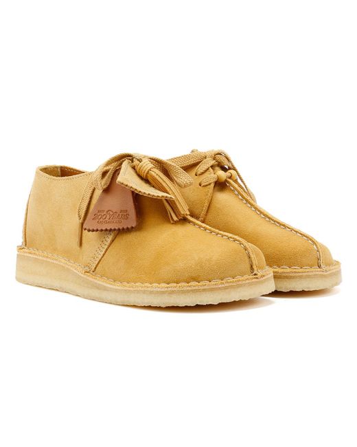 Clarks Yellow Desert Trek Suede Golden Tan Shoes