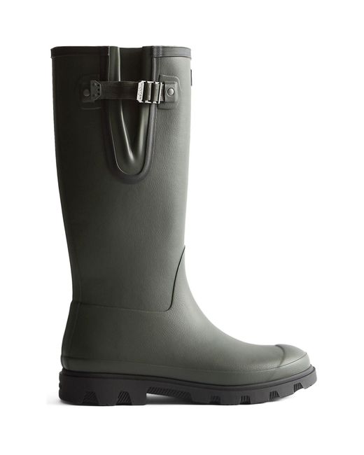 Hunter Black Downpour Adjustable Boot Rubber Wellington Boots for men