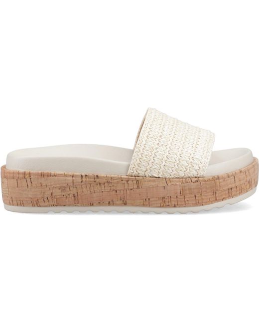 Rocket Dog White Faye Alti Raffia Textile Natural Sandals