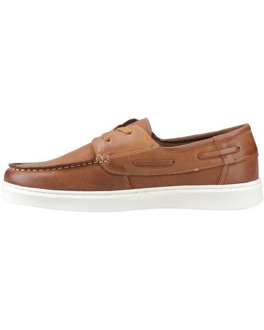 Hush Puppies Brown Madden Boat Shoe Leather Boat Shoes for men