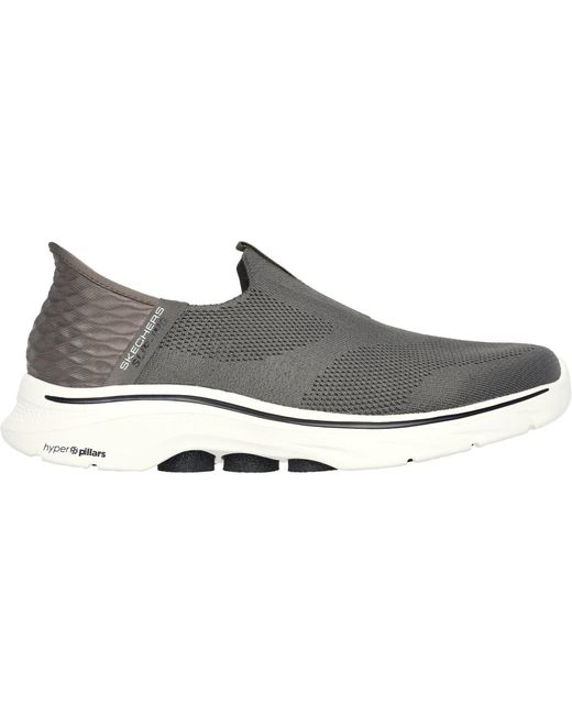 Skechers Slip-Ins: Go Walk 7 Easy On 2 Slip-Ins: Ga Lopen 7 Gemakkelijk Op 2 Mesh Bruine Sneakers in het Gray
