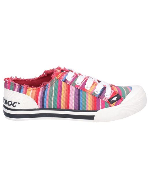 Jazzin Eden Stripe Sneakers Multi Rosse di Rocket Dog in Red