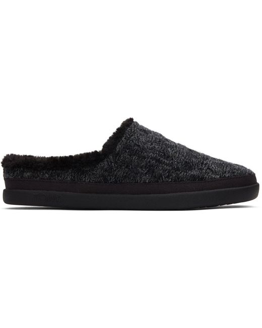 TOMS Black Sage Polyester Blend Slippers