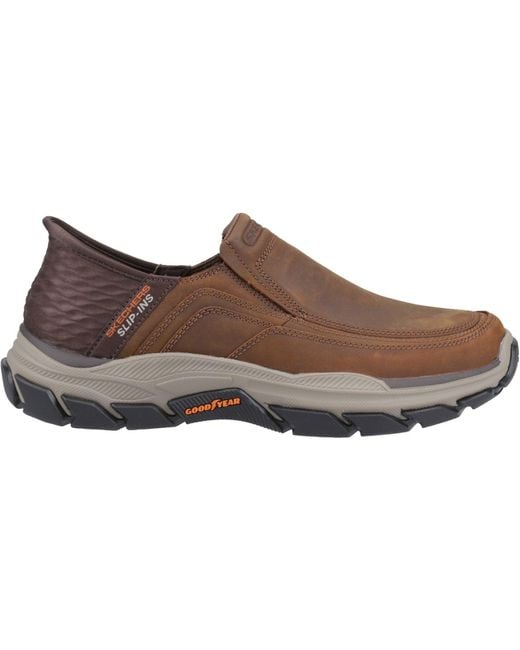 Skechers Brown Respected Elgin 204810ww-cdb Dark Slip On Shoe for men