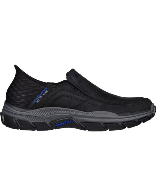 Skechers Blue Respected Elgin 204810-Blk Slip On Shoes for men