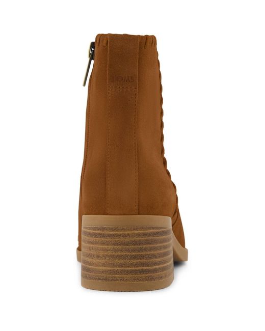 TOMS Brown Delilah Heeled Suede Heeled Ankle Boots