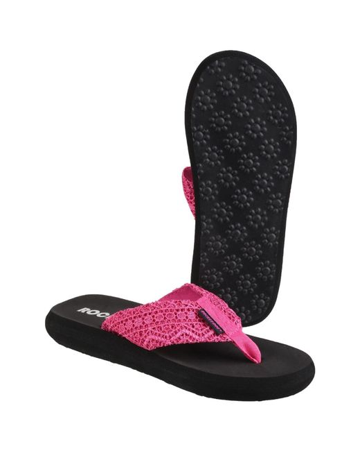 Rocket Dog Pink Spotlight Lima Fabric Flip Flops