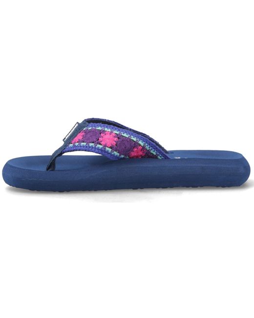 Rocket Dog Blue Spotlight Marlow Textile /Multi Flip Flops