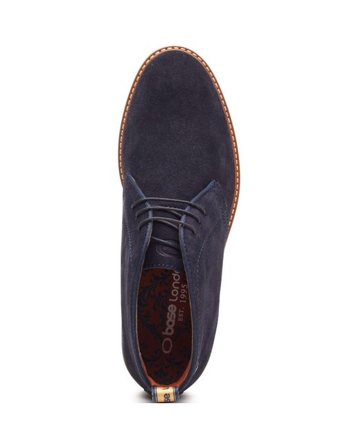 Base London Blue Carlton Chukka Leather Boots for men