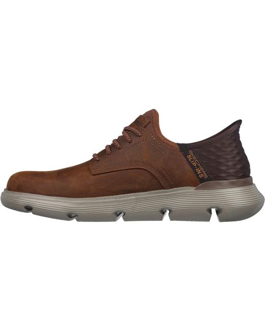 Garza Gervin Zapatos De Hombre De Cuero Oscuro Con Cordones Oscuro Skechers de hombre de color Brown