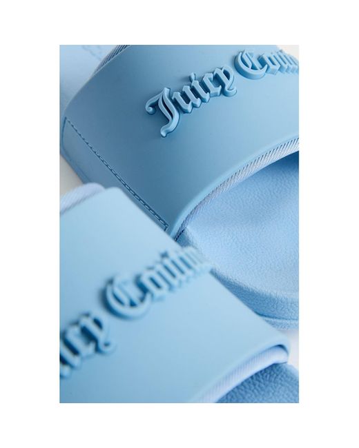Juicy Couture Blue Embossed Pvc Damen Dämmerungsblaue Slipper