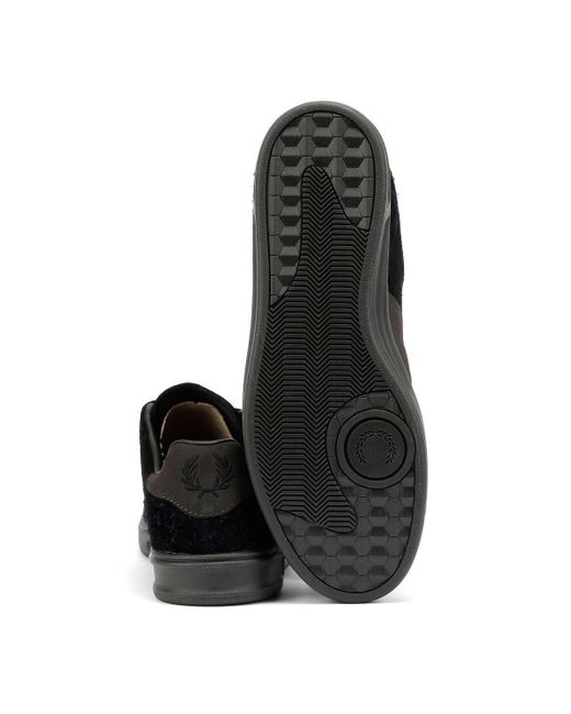 Fred Perry Suede Herren Sneaker Aus Schwarzem Wildleder in Black für Herren