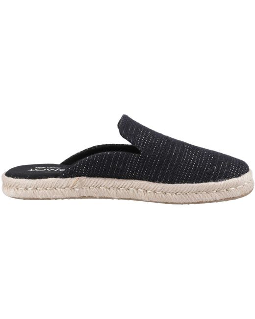TOMS Blue Santiago Mule Textile Metallic Slippers