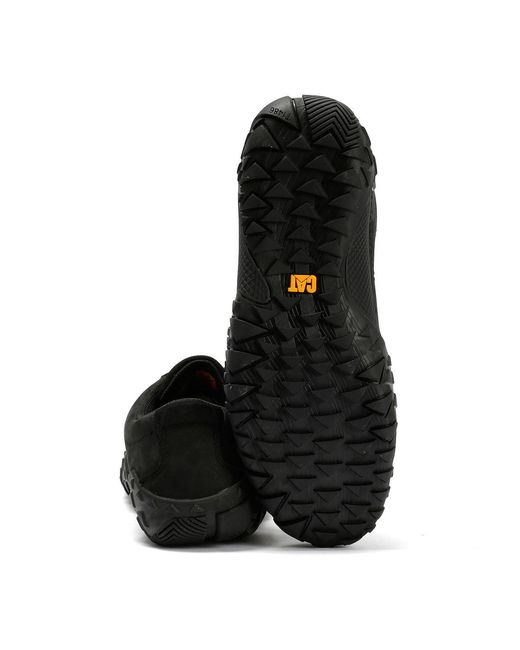 Caterpillar Black Gridlock Lo Tumbled Nubuck Lace-Up Shoes for men