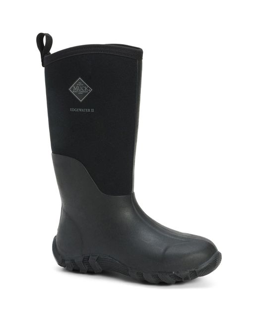 Muck Boot Black Edgewater Ii Rubber Wellington Boots