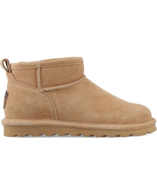 BEARPAW Natural Shorty Suede Coffee Winter Ankle Boots