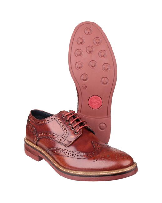 Base London Brown Woburn Leather Brogues Shoes for men
