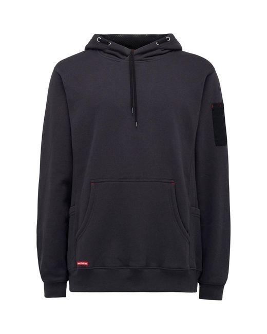 Hard Yakka Blue Brushed Fleece Synthetic Hooded Sweatshirt for men