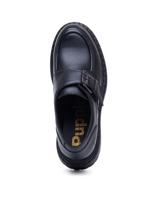 Hush Puppies Blue Orla Monk Leather Loafers