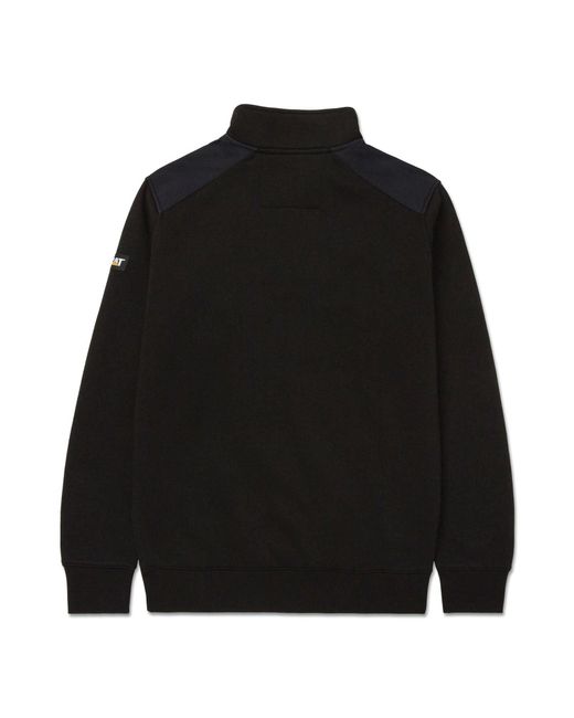 Caterpillar Black Essential 1/4 Zip Polyester Sweatshirt for men