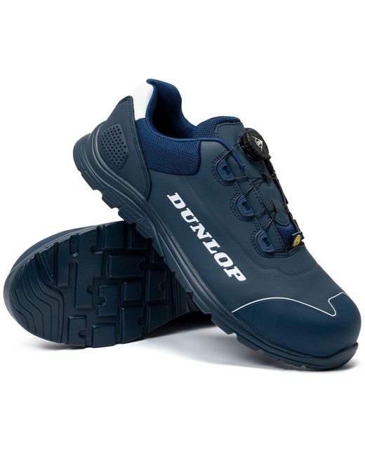 Dunlop Blue Matt Microfiber Safety Trainers for men
