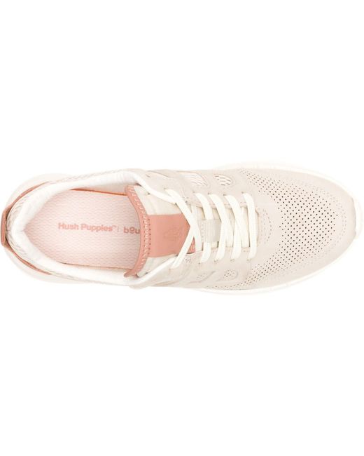 Hush Puppies White Seventy8 Runner Suede Stone Trainers