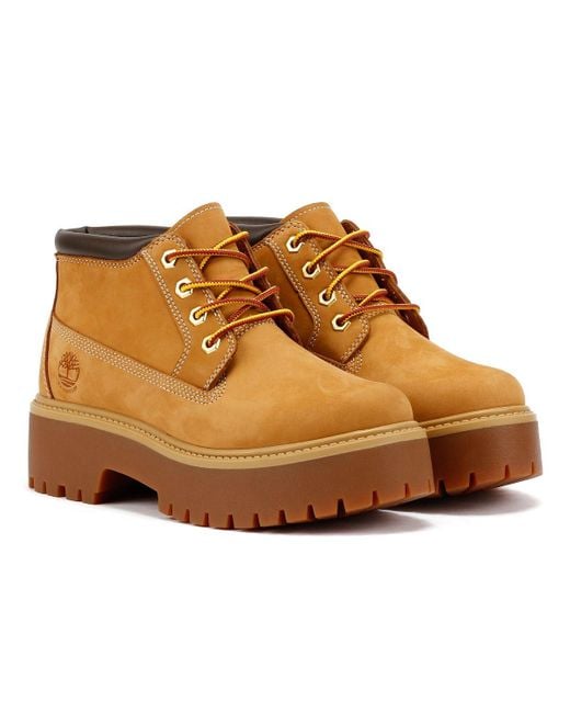 Timberland Brown Stone Street Nellie Leather Wheat Boots