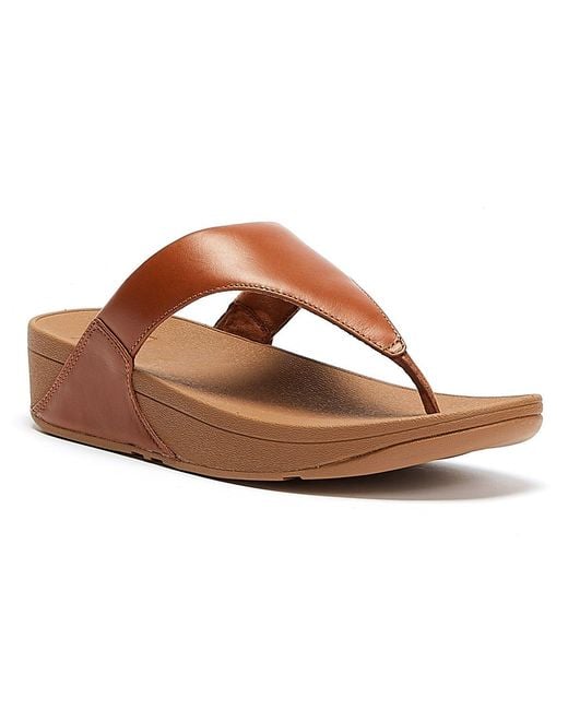 Fitflop Brown Lulu Leather Toepost Flip-Flop