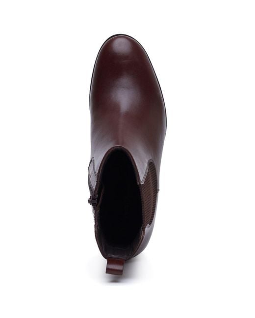 Hush Puppies Brown Camellia Heeled Leather Heeled Ankle Boots