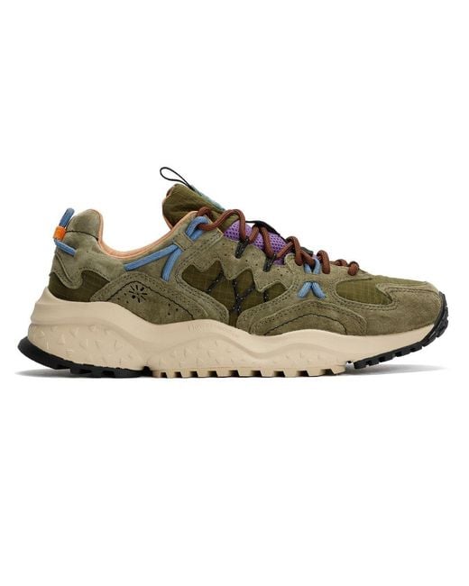 Flower Mountain Green Yamabushi Suede/Nylon Army Trainers