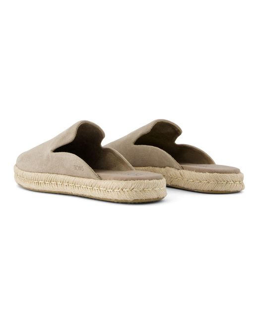 TOMS Gray Santiago Mule Leather Dune Mules